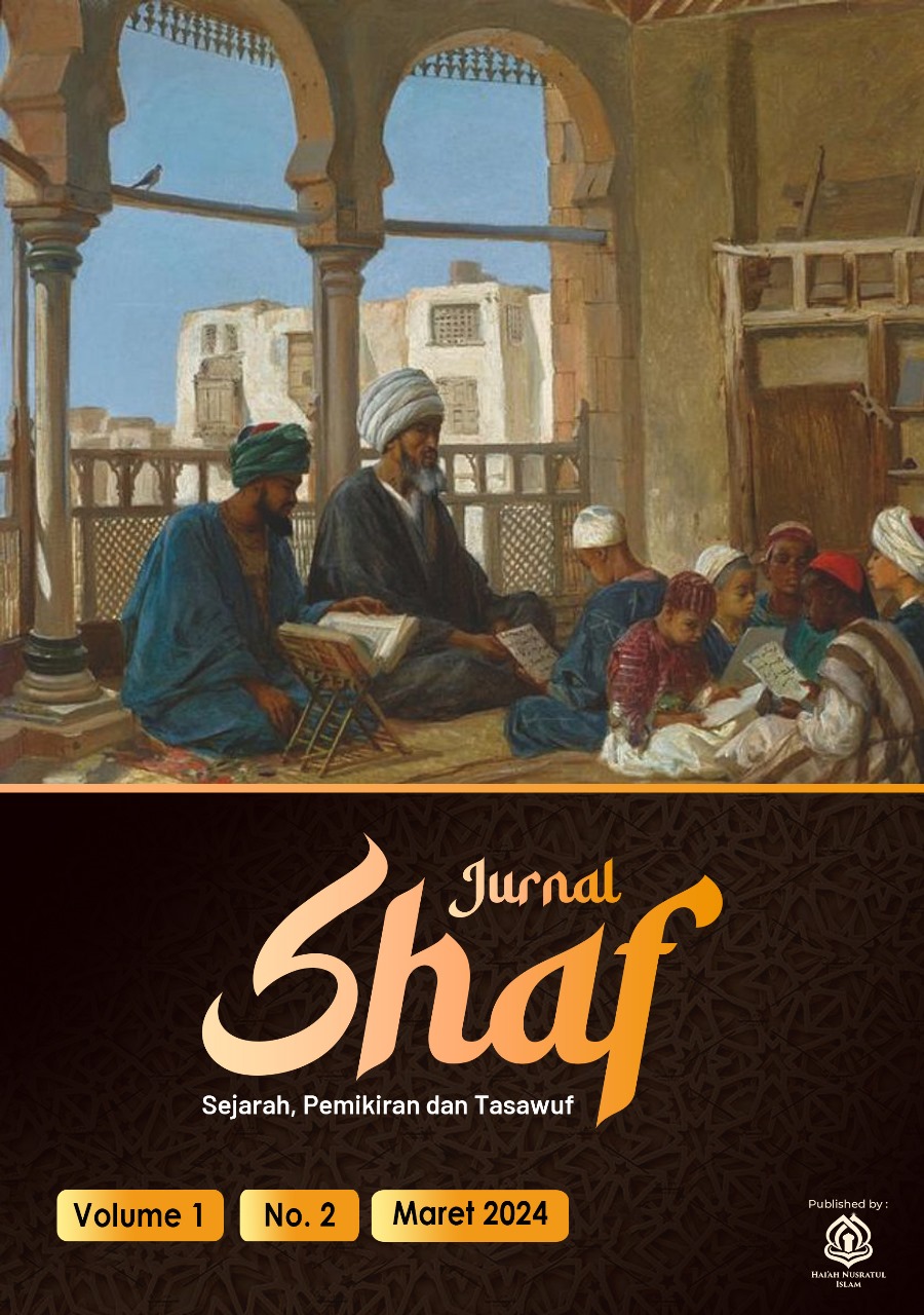 					View Vol. 1 No. 2 (2024): SHAF: Jurnal Sejarah, Pemikiran dan Tasawuf
				